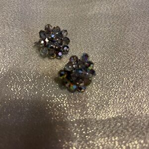 Vintage Aurora Borealis clip-on earrings.